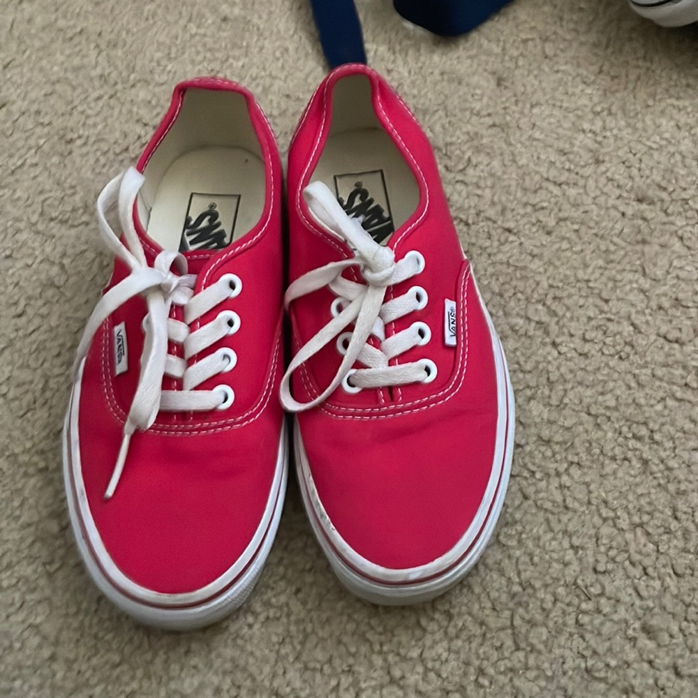 EUC red canvas vans